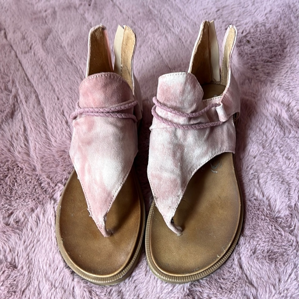 Womens tye dye pink sandals